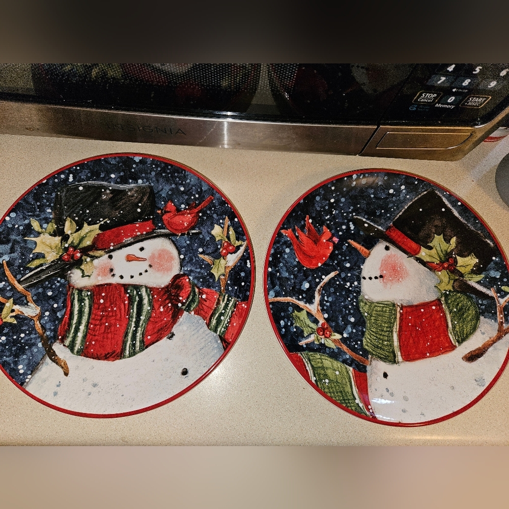 Ceramic snowmen dishes